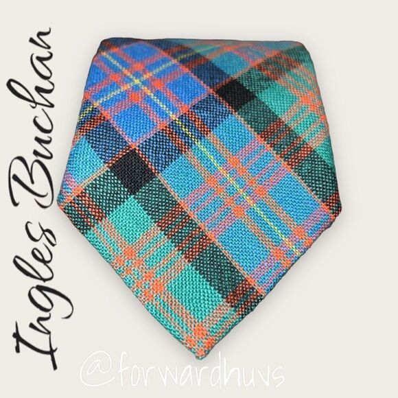 Vintage Ingles Buchan Tartan Necktie - Scottish Elegance in Pure Wool - Picture 7 of 8